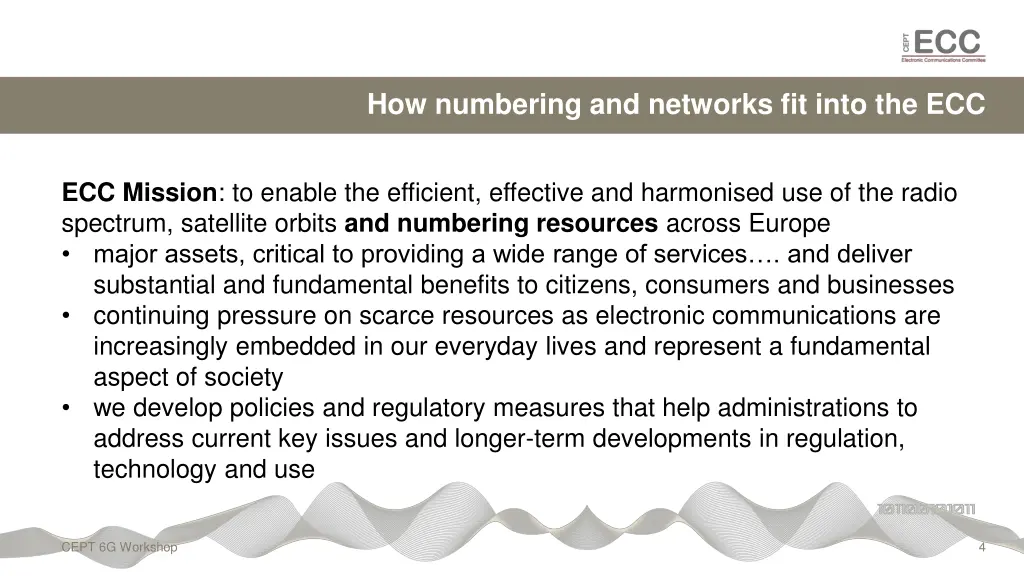 how numbering and networks fit into the ecc