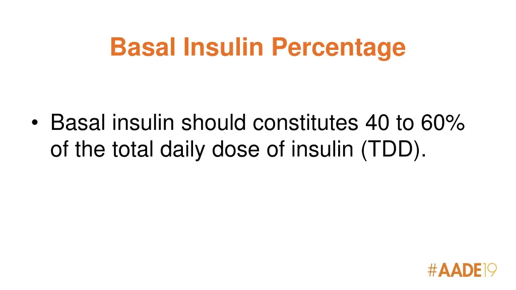 basal insulin percentage