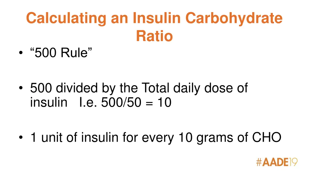 calculating an insulin carbohydrate ratio 500 rule