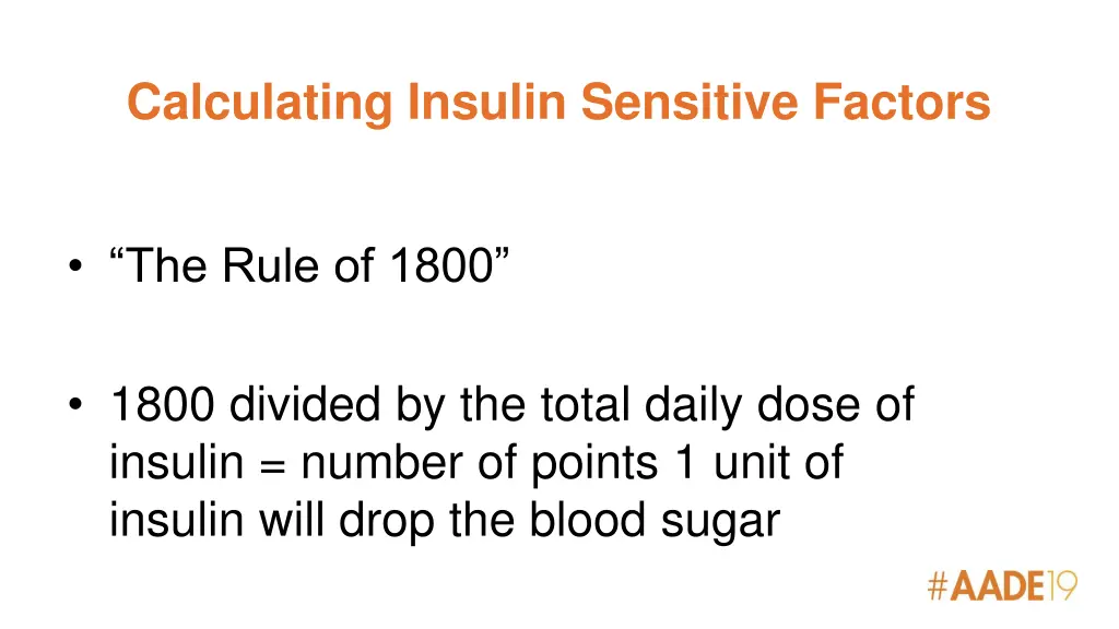 calculating insulin sensitive factors