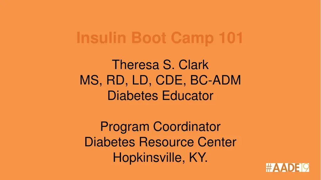 insulin boot camp 101