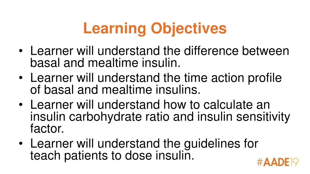 learning objectives learner will understand