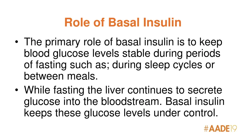 role of basal insulin