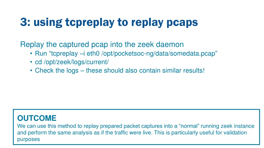 3 using tcpreplay to replay pcaps