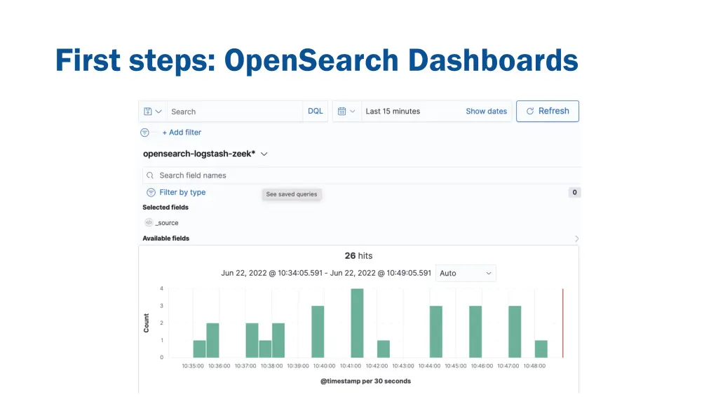 first steps opensearch dashboards 7