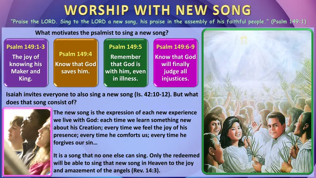 praise the lord sing to the lord a new song