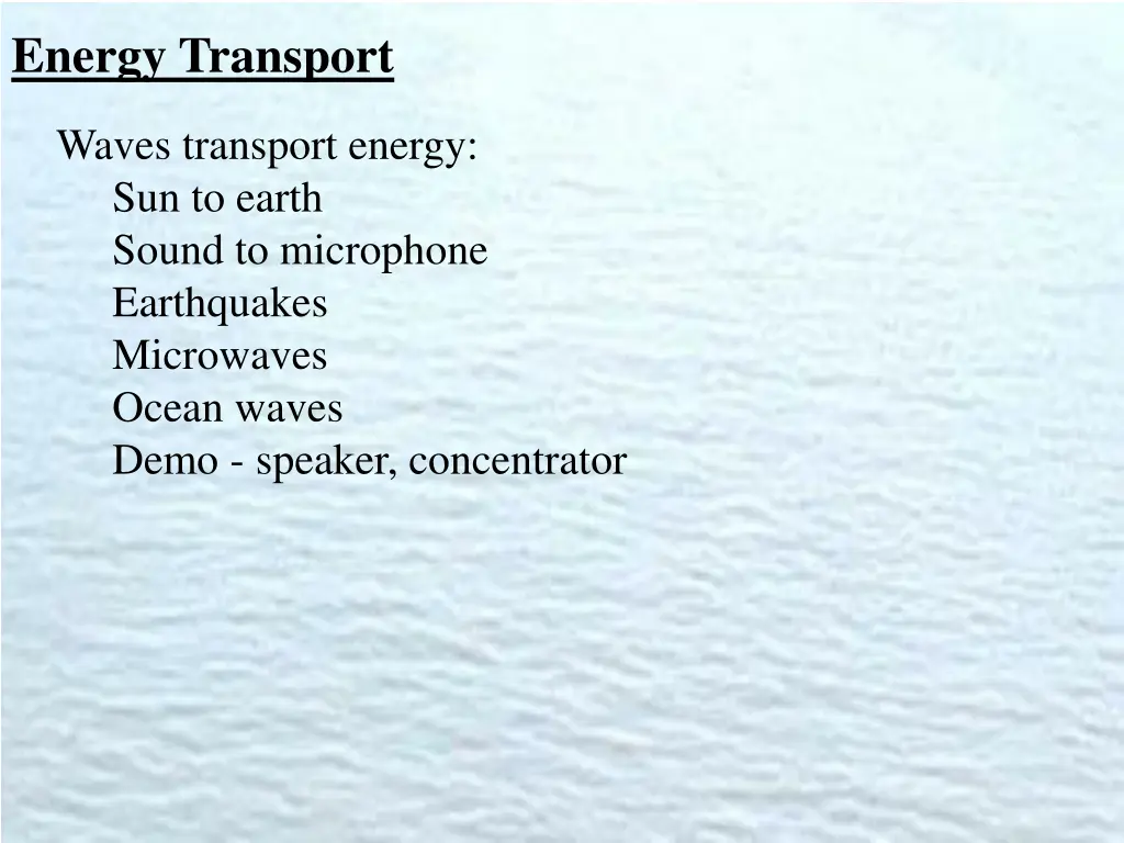 energy transport