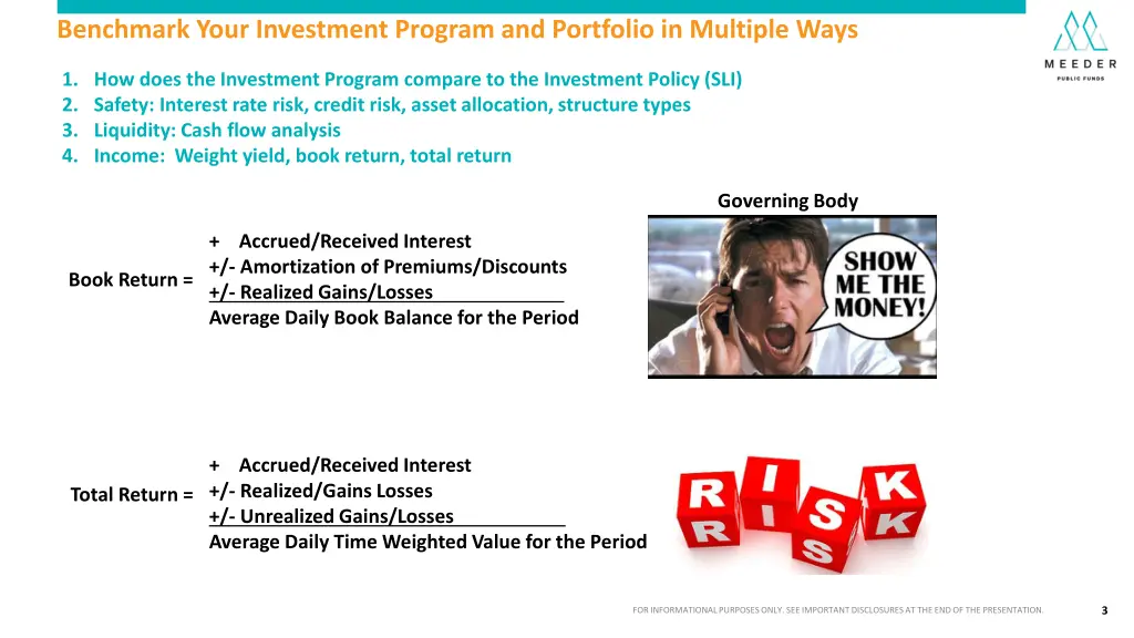 benchmark your investment program and portfolio