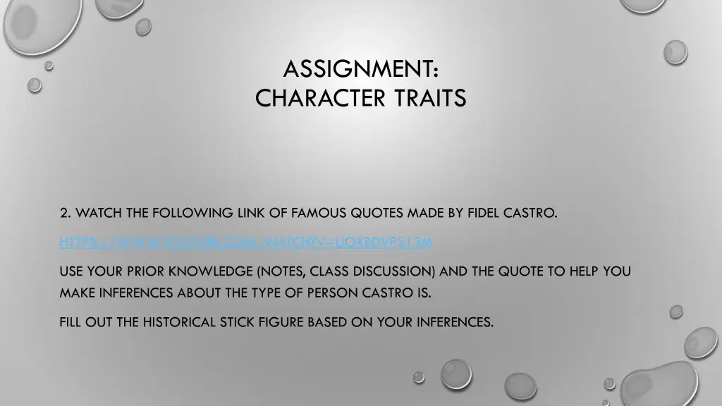 assignment character traits