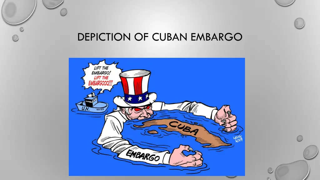 depiction of cuban embargo