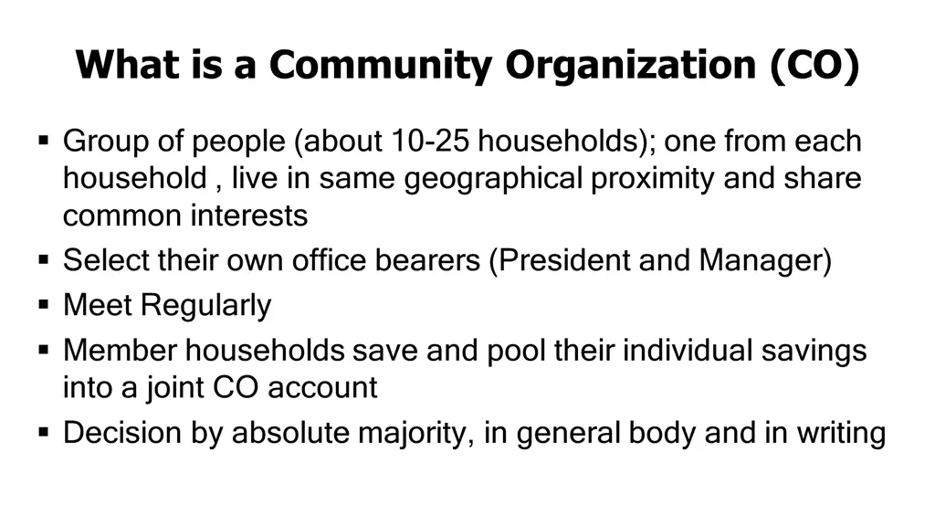 what is a community organization co