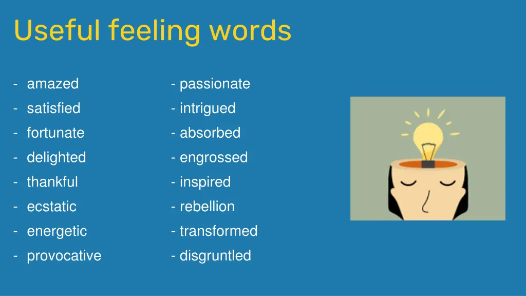 useful feeling words