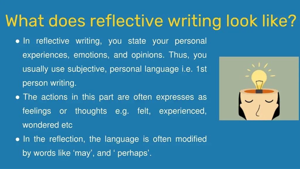 what does reflective writing look like