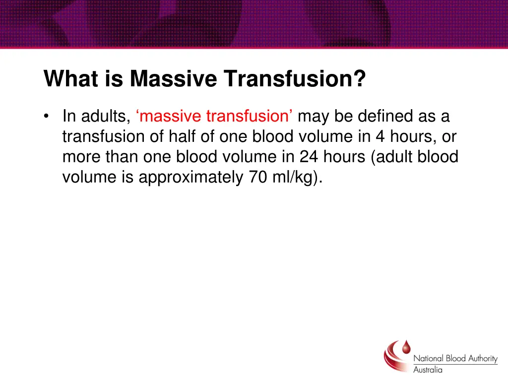 what is massive transfusion