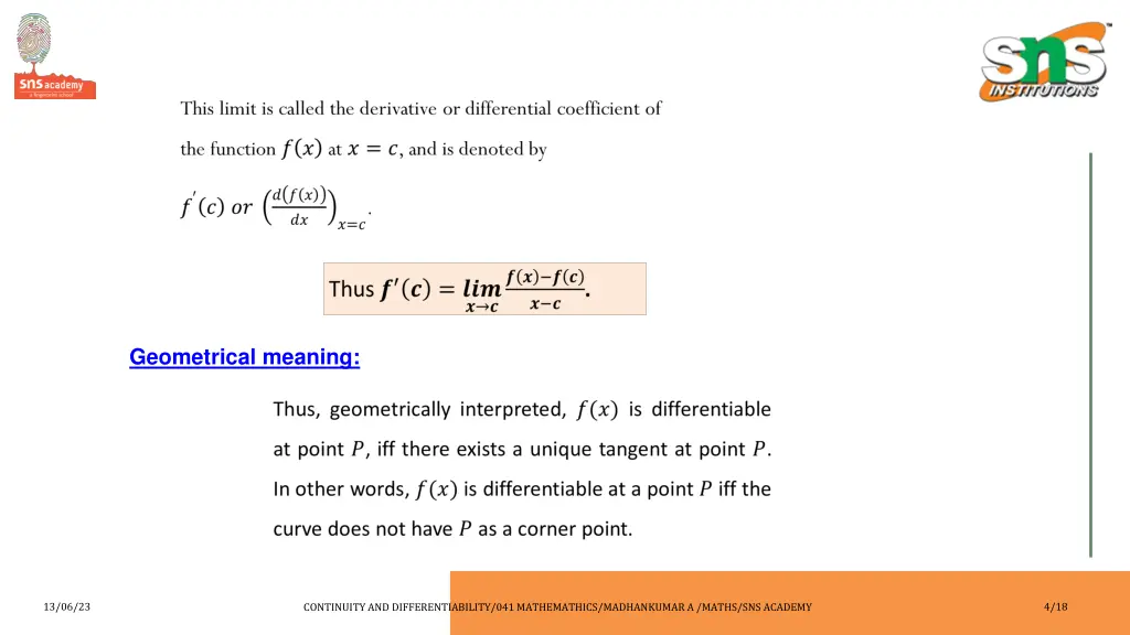 geometrical meaning