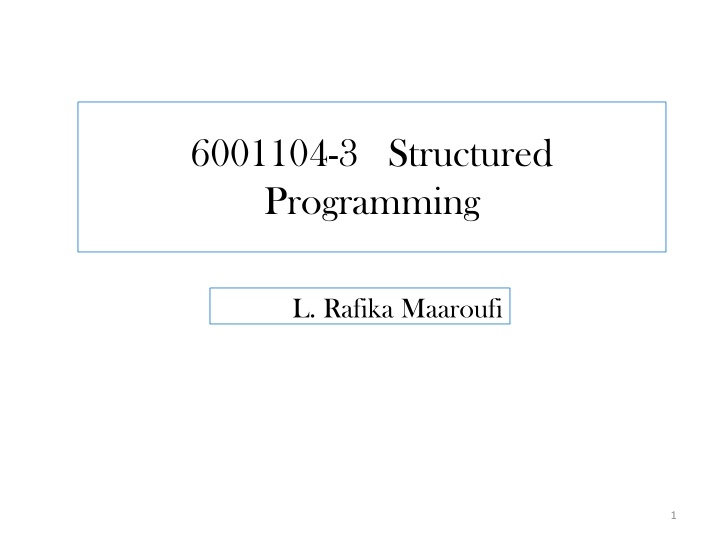 6001104 3 structured programming