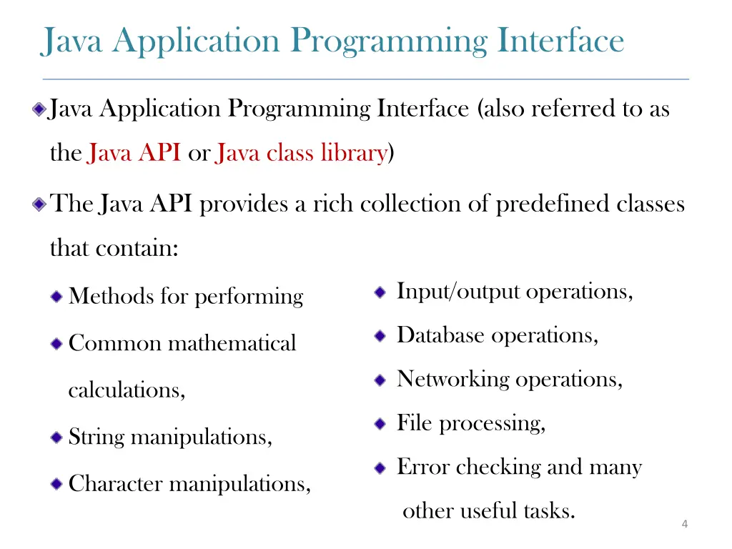 java application programming interface java