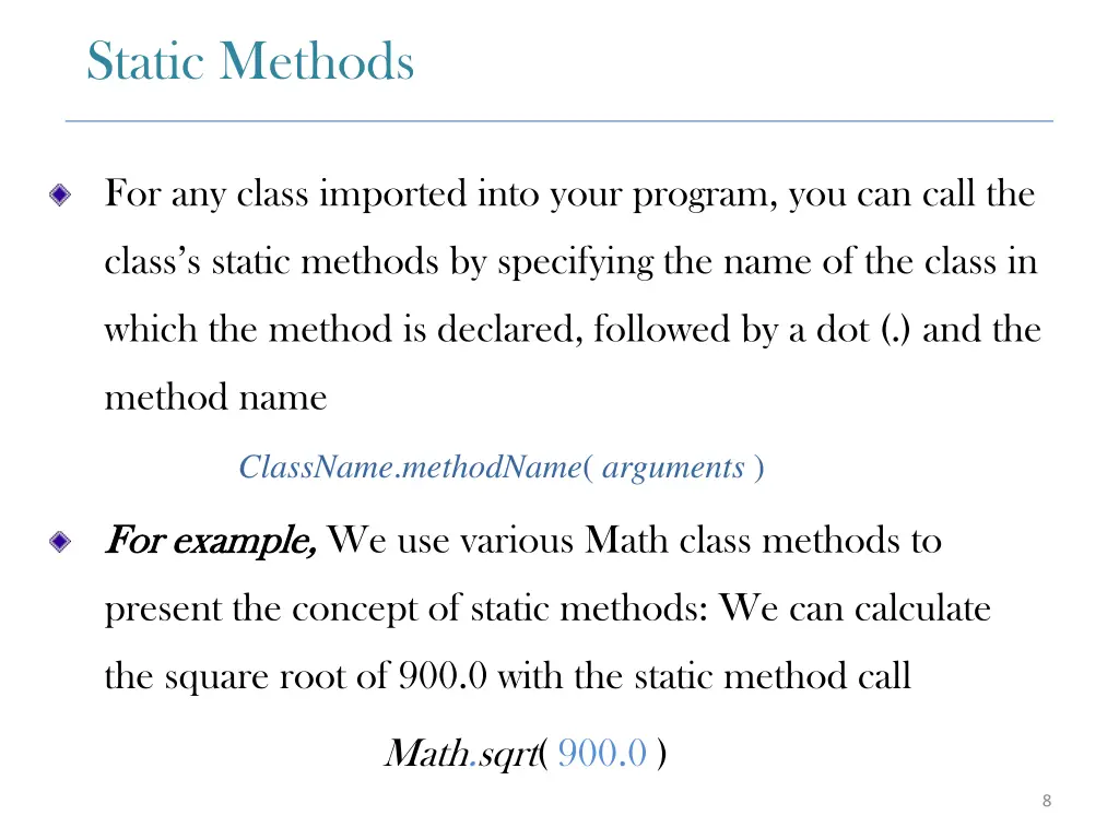 static methods 1