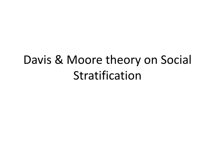 davis moore theory on social stratification