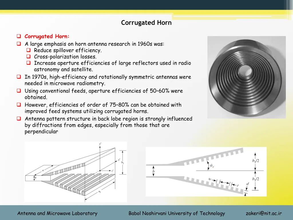 corrugated horn