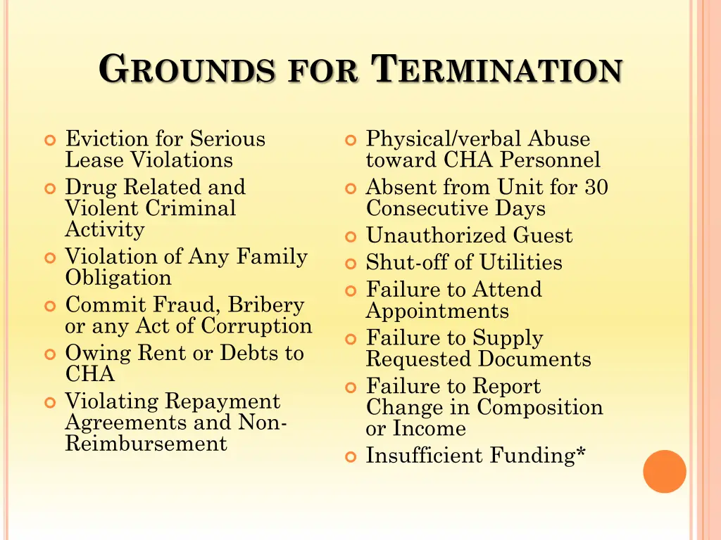 g rounds for t ermination