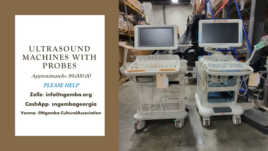 ultrasound machines with probes approximately