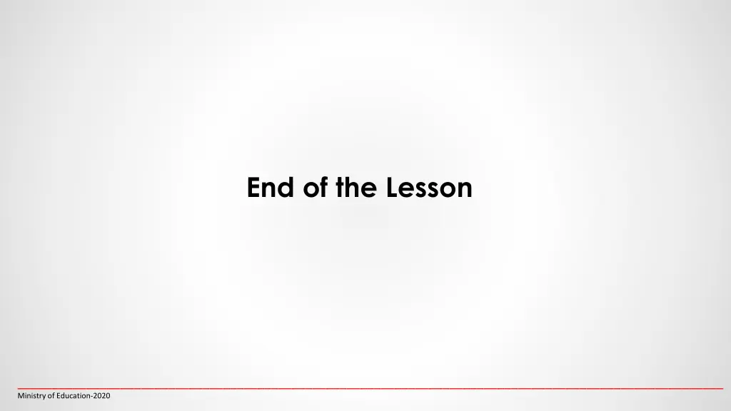 end of the lesson