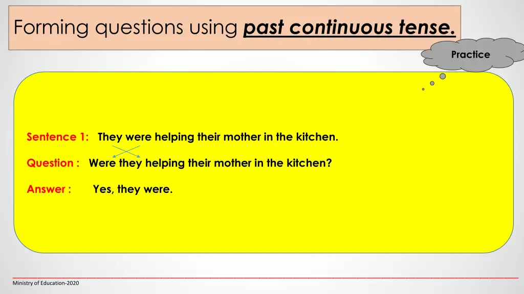 forming questions using past continuous tense 1