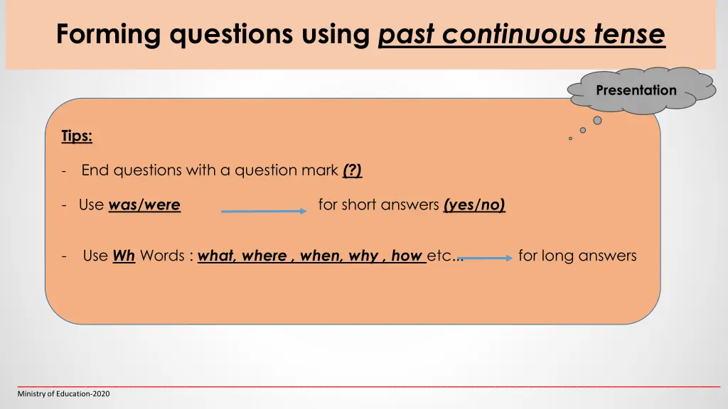 forming questions using past continuous tense