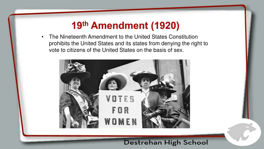 19 th amendment 1920 the nineteenth amendment
