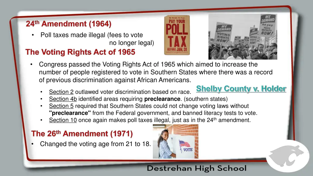 24 th amendment 1964 poll taxes made illegal fees
