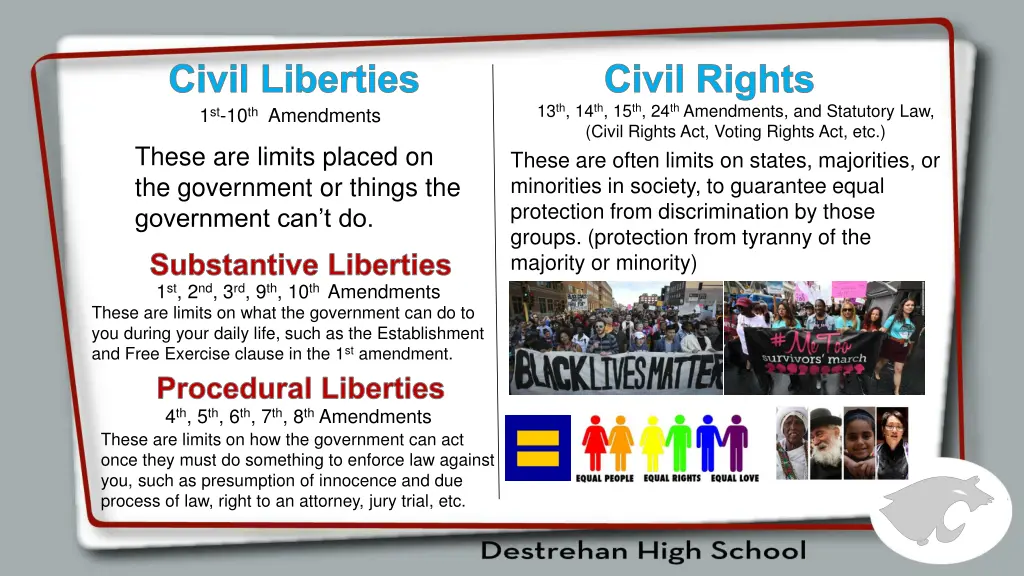 civil liberties 1 st 10 th amendments