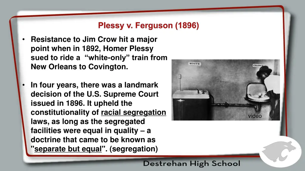 plessy v ferguson 1896