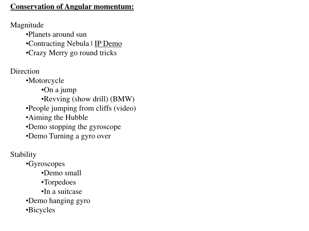 conservation of angular momentum
