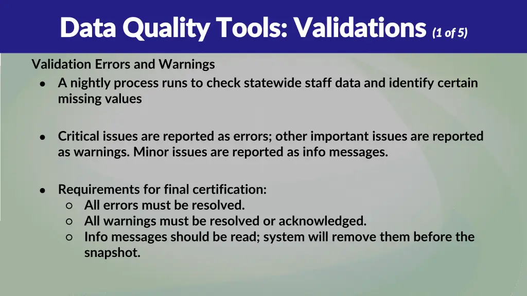 data quality tools validations data quality tools