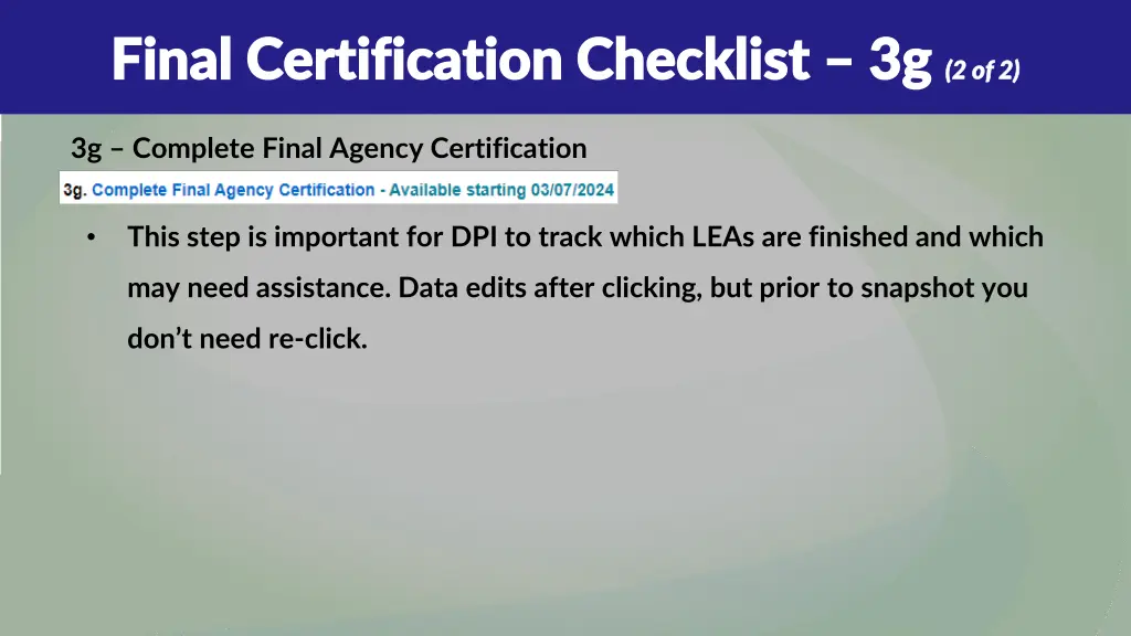 final certification checklist final certification 12