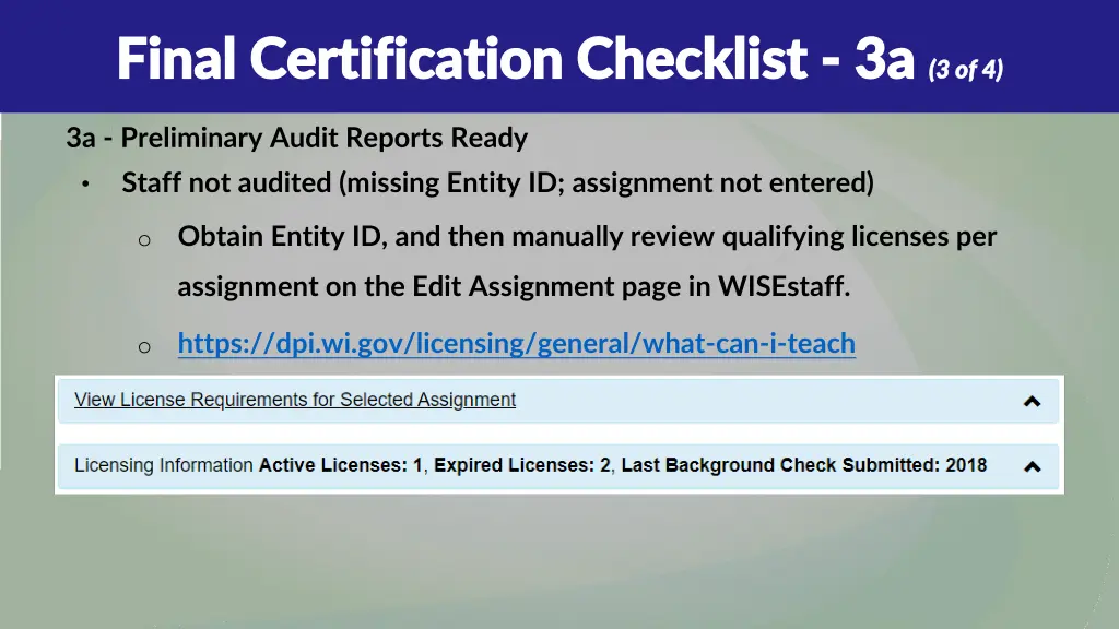 final certification checklist final certification 4