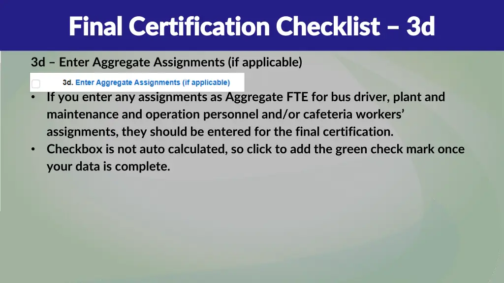 final certification checklist final certification 8