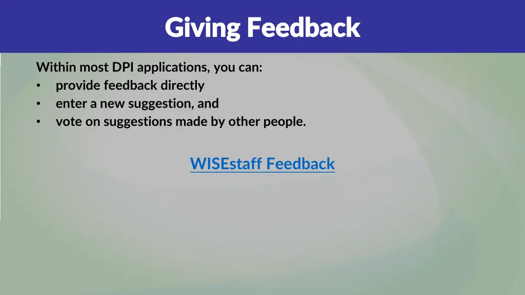 giving feedback giving feedback