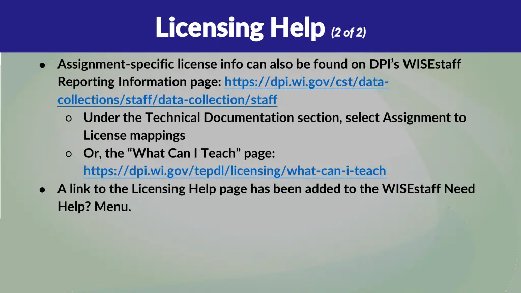 licensing help licensing help 2 of 2