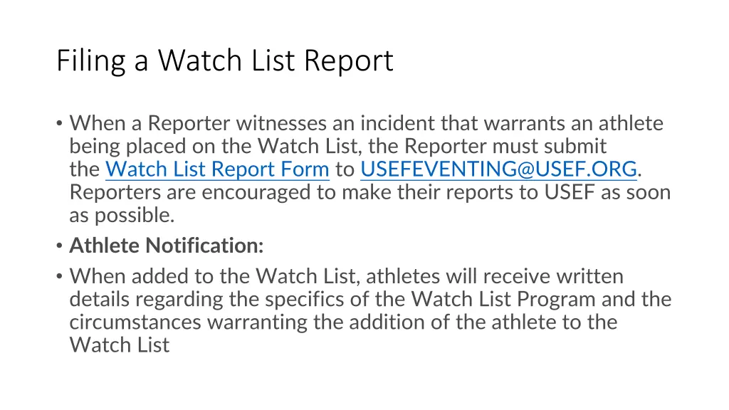 filing a watch list report