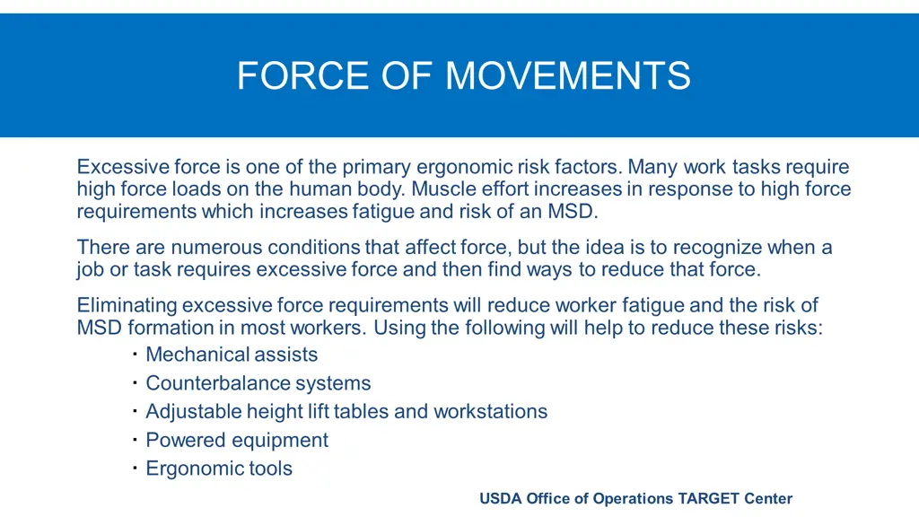 force of movements