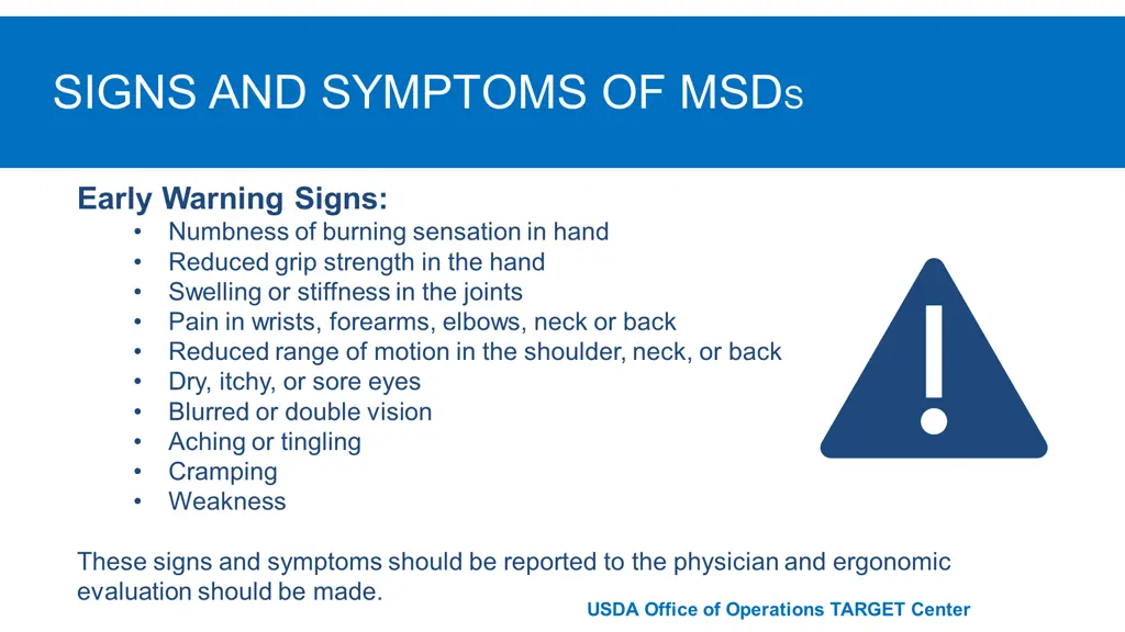 signs and symptoms of msd s