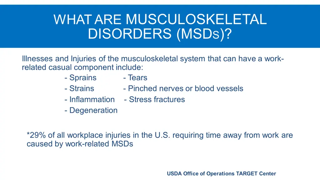 what are musculoskeletal disorders msd s