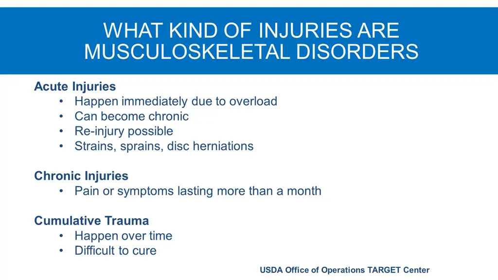what kind of injuries are musculoskeletal