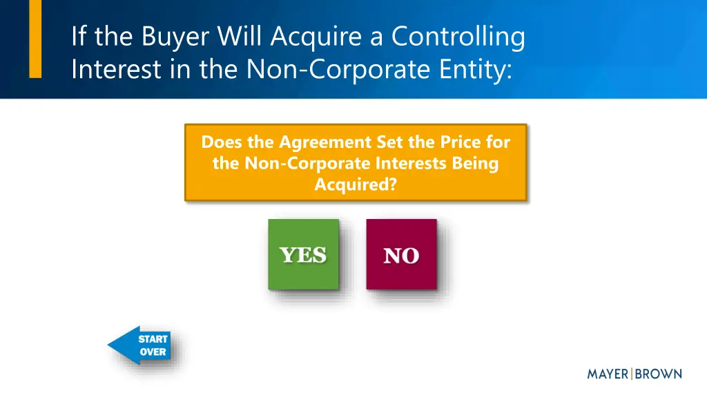 if the buyer will acquire a controlling interest