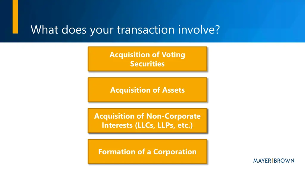 what does your transaction involve