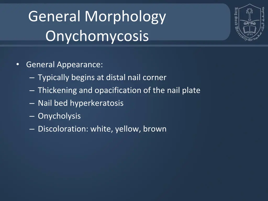 general morphology onychomycosis