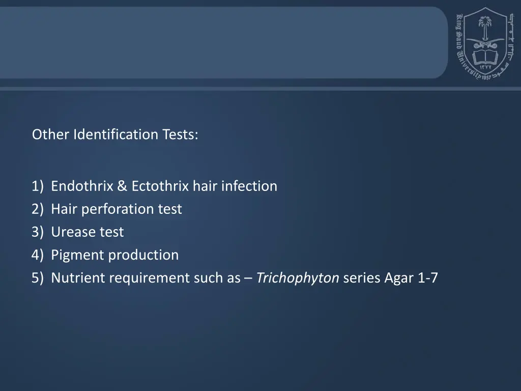 other identification tests