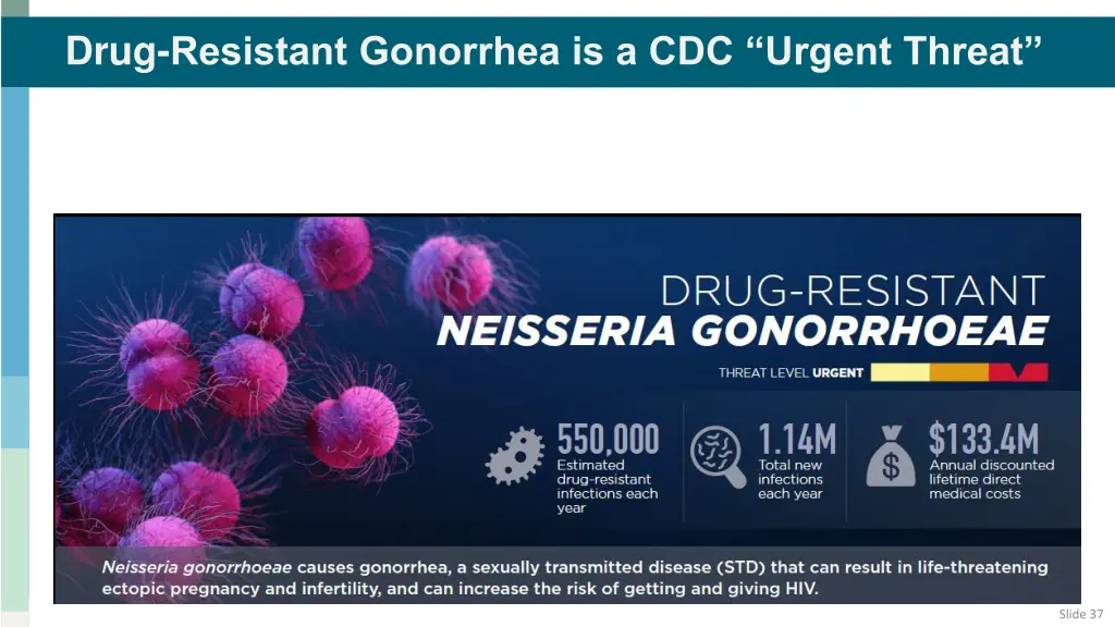 drug resistant gonorrhea is a cdc urgent threat